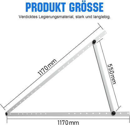 GLIESE Solarmodul Halterung 117 cm (2 Sets), Solarpanel Halterung,Balkonkraftwerk Halterungen ,Aluminiumlegierung PV-Module Halterung Solarmodul für 100W-600W,Verstellbarer Winkel Von 0°-90°, 0% MwSt.
