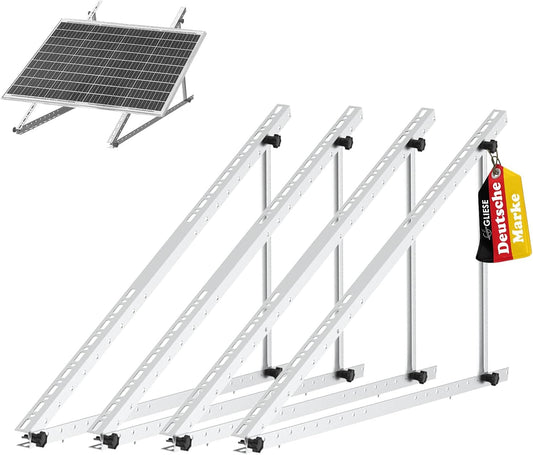 GLIESE Solarmodul Halterung 117 cm (2 Sets), Solarpanel Halterung,Balkonkraftwerk Halterungen ,Aluminiumlegierung PV-Module Halterung Solarmodul für 100W-600W,Verstellbarer Winkel Von 0°-90°, 0% MwSt.