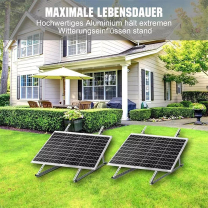 GLIESE Solarmodul Halterung 117 cm (2 Sets), Solarpanel Halterung,Balkonkraftwerk Halterungen ,Aluminiumlegierung PV-Module Halterung Solarmodul für 100W-600W,Verstellbarer Winkel Von 0°-90°, 0% MwSt.