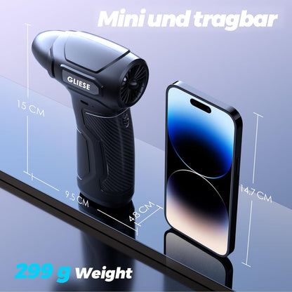 GLIESE Elektrisches Staubgebläse Druckluftspray für PC Reinigungsset, 200.000 U/min Compressed Air, 3-Gang Air Duster Luftdruckspray mit 8000mah Akku, Tastatur Reinigung für PC, Elektronik, Sofa, Auto