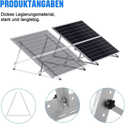 GLIESE Solarmodul Halterungen 118 cm 2 Stück, Neigungswinkel 0-90° verstellbar aus Aluminium & Edelstahl, Balkonkraftwerk Montageset kompatibel mit 100W-600W, Flachdach, Wand & Garten, 0% MwSt.